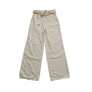 BDG Urban Outfitters Cream Linen Blend High Waist Belted Wide Leg Pants Size 29